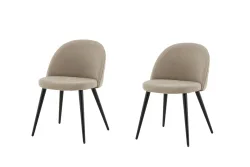 Stuhl Vendet Beige Stahl/Polyester B 50 cm - Material: Polyesterleinen/ Stahl - Stuhl