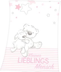 babybest® Microfaserflauschdecke Kleiner Lieblingsmensch rosa