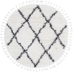 carpetfine Hochflor-Teppich »Eddy«, rund, 30 mm Höhe, Mit Fransen, Wohnzimmer