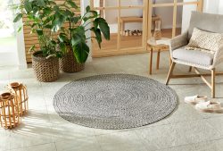 NORTHRUGS Teppich »Trenzado«, rund, In- & Outdoor, Handmade-Look, Gewebt, Wetterfest, Balkon, Wohnzimmer