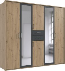 Wimex Kleiderschrank »Diver Drehtürenschrank mit Spiegel, 180, 225 o. 270cm breit«, Bestseller Schlafzimmerschrank wahlweise 3 Innenausstattungen