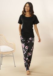 Vivance Dreams Pyjama, mit Hortensienmuster