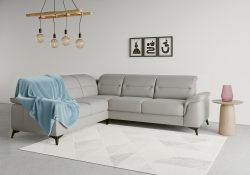 sit&more Ecksofa »Sinatra«, optinal mit Kopfteilverstellung und Armteilfunktion oder mit Kopfteilverstellung, Armteilfunktion, Bettfunktion und Schubkasten, langer Schenkel links oder rechts bestellbar, mattschwarze Metallfüsse