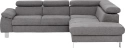 COTTA Ecksofa »Komaris«, inklusive Kopf- bzw. Rückenverstellung, wahlweise Bettfunktion, Bettkasten und RGB-LED-Beleuchtung