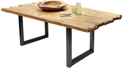 mutoni - Massivholztisch 240x100 - recyceltes Teak natur - Metall antik, One Size, Multicolor