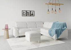 sit&more Ecksofa »Sinatra«, optional mit Kopfteilverstellung und Armteilfunktion oder Kopfteilverstellung, Armteilfunktion, Bettfunktion und Schubkasten, langer Schenkel links oder rechts bestellbar, chromfarbene Metallfüsse