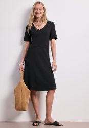 STREET ONE Jerseykleid Ohne Taschen unifarben und mit Stretch