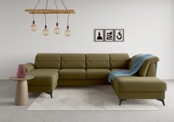 sit&more Wohnlandschaft »Sinatra«, optional mit Kopfteilverstellung und Armteilfunktion oder mit Kopfteilverstellung, Armteilfunktion, Bettfunktion und Stauraum, mattschwarze Metallfüsse