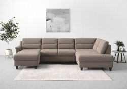 sit&more Wohnlandschaft »Farö«, inklusive Federkern, mit wengefarbenen Füssen, wahlweise mit Bettfunktion und Bettkasten