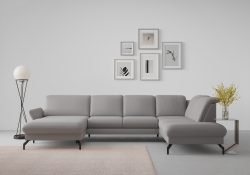 sit&more Wohnlandschaft »Fashion«, wahlweise mit Kopfteilverstellung und Vorziehsitz, motorisch, mit schwarzen Metallfüssen