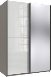 Wimex Kleiderschrank »Mugano, B/T/H 135 oder 180/65/198cm, Made in Germany«, (wähle Deine Ausstattung: Basic oder Premium!), 2 Schwebetüren mit oder ohne Spiegel, Metallgriffe
