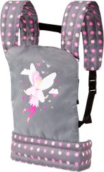 bayer Design Puppen-Tragegurt, grau/rosa, mit Punkten und Fee