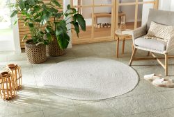NORTHRUGS Teppich »Trenzado«, rund, Flachgewebe, Hand-Made Look, robust, pflegeleicht