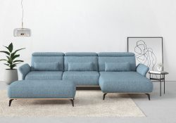 Places of Style Ecksofa »Fjord«, massiv, wahlweise mit Armlehnfunktion, Kopf- Sitztiefenverstellung