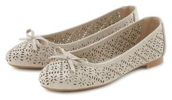 Lascana, LASCANA Ballerina, Freizeitschuh, Slipper, Halbschuh mit kleinen Cut-Outs VEGAN