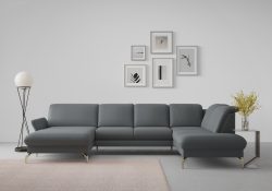 sit&more Wohnlandschaft »Fashion«, wahlweise mit Kopfteilverstellung und Vorziehsitz, motorisch, mit satinierten Nickelfüssen