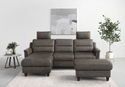 sit&more Ecksofa »Farö«, inklusive Federkern, mit wengefarbenen Füssen, wahlweise mit Bettfunktion und Bettkasten