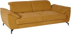 sit&more 2,5-Sitzer, 12 cm Fusshöhe, inklusive Sitztiefenverstellung, wahlweise Kopfteilverstellung, wahlweise in 2 unterschiedlichen Fussfarben