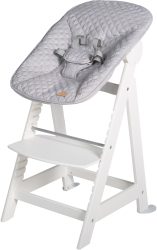 roba Treppenhochstuhl Born Up weiß Set 2 in 1 inkl. Aufsatz Style grau
