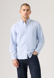 Levi's® Langarmhemd »AUTHENTIC BUTTON DOWN«, mit Ton-in-Ton Logostickerei auf der Brust