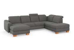 sit&more Wohnlandschaft »Durness«, mit Federkern und hochwertigen Massivholzfüssen, wahlweise mit Kopfteilverstellung, optional mit Bettfunktion und Stauraum