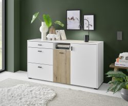 INOSIGN Sideboard »Hudson«, in moderner Trendfarbe, Griffe aus Metall (Schwarz), Breite 150 cm