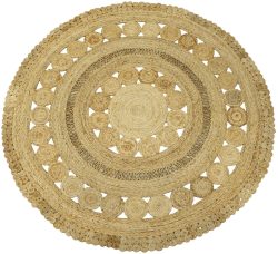 carpetfine Sisalteppich »Juteteppich Finn«, rund, natürliches Pflanzenmaterial von Hand gewebt, Boho Style