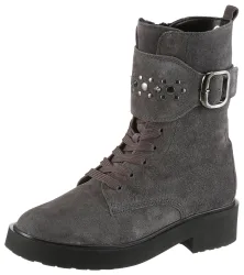 Gabor Winterstiefelette, Blockabsatz, Schnürboots, Schnürstiefelette mit Nieten