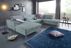sit&more Wohnlandschaft, 15 cm Fusshöhe, inklusive Sitztiefenverstellung, wahlweise Kopfteilverstellung, wahlweise in 2 unterschiedlichen Fussfarben