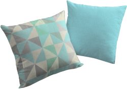 Adam Elements - ADAM - Kissenbezug Bio Bel 40 cm x 40 cm, Beige/Grau/Türkis