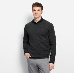OLYMP Rundhalspullover »OLYMP Strick Casual«, Crew Neck