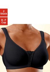 petite fleur Soft-BH Packung, ohne Bügel, Baumwolle mit Spitzen-Details, grosse Grössen, bequemer BH