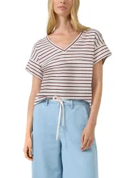 s.Oliver Kurzarmshirt Sommershirt in Streifen-Optik