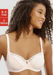 petite fleur Bügel-BH Packung, aus Baumwolljacquard im Dirndl-Schnitt, Dessous