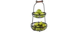 2-stufige Etagère D26cm H48cm Metall schwarz