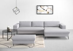 DOMO collection Ecksofa »Modica«, moderne Optik mit grosszügiger Recamiere, frei im Raum stellbar