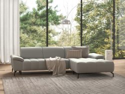 sit&more Ecksofa »Cool«, wahlweise mit Kopfteilverstellung und Vorziehsitz, motorisch, mit schwarzen Füssen