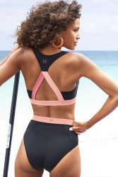 LASCANA ACTIVE Highwaist-Bikini-Hose »Janni«, mit kontrastfarbigen Bündchen