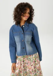 Aniston CASUAL Jeansjacke in trendiger Used-Waschung