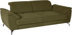 sit&more 2,5-Sitzer, 12 cm Fusshöhe, inklusive Sitztiefenverstellung, wahlweise Kopfteilverstellung, wahlweise in 2 unterschiedlichen Fussfarben