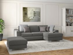 sit&more Ecksofa »Durness«, mit Federkern und hochwertigen Edelstahlfüssen, wahlweise mit Kopfteilverstellung, Bettfunktion und Bettkasten oder mit Bettfunktion und Bettkasten