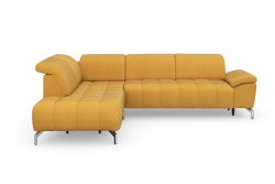 sit&more Ecksofa »Cool«, wahlweise mit Kopfteilverstellung und Vorziehsitz, motorisch,mit silberfarbenen Füssen