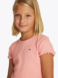 Tommy Hilfiger T-Shirt »ESSENTIAL RIB TOP SS« mit Logostickerei