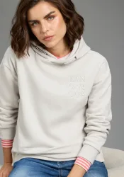 KangaROOS Kapuzensweatshirt, mit Rippbündchen an Ärmeln und Saum, lässig geschnitten, hüftbedeckend