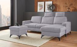 Places of Style Ecksofa »Lolland«, Wahlweise mit Bettfunktion und Bettkasten, Federkern, auch mit abwischbarem Bezug