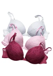 petite fleur by Lascana Push-up-BH Packung, 3 Stück, mit Bügel und herausnehmbaren Kissen, Dessous