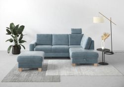 Home affaire Ecksofa »Summer«, mit Ottomane, wahlweise mit Bettfunktion und Bettkasten, Cord-Bezug