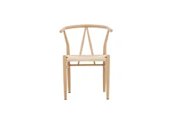 Stuhl Stol Beige Stahl/Rattan B 55 cm - Material: Rattan/Stahl - Stuhl