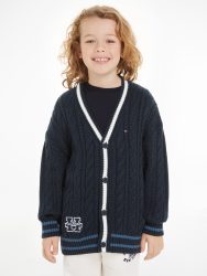 Tommy Hilfiger Strickjacke »H CARDIGAN SWEATER«, Kinder bis 16 Jahre mit Logopatch