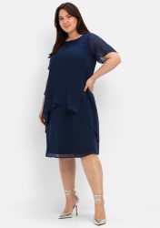 Sheego Abendkleid, mit asymetrischen Volants